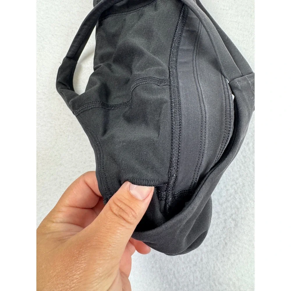 Athleisure‎ Lululemon Womens 6 Invigorate Sports Bra Black Mesh Back Racerback